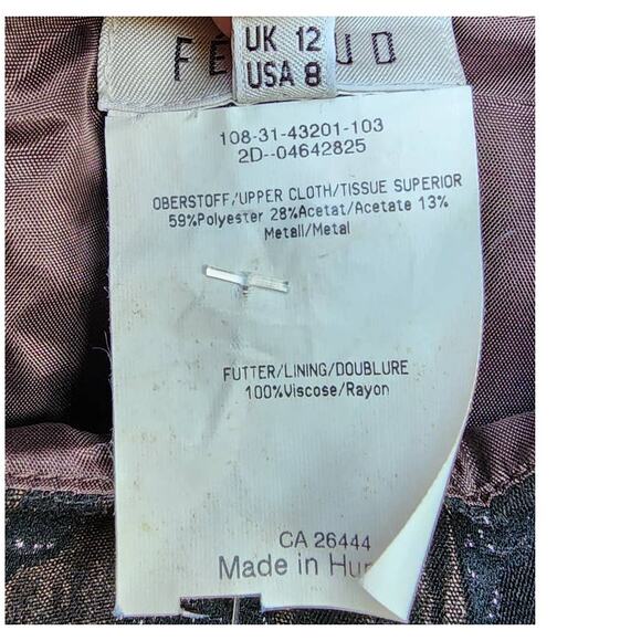 Vintage Louis Feraud Sleeveless Bronze Metallic Textured Mini Dress 8 - Picture 4 of 6